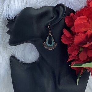 BOGO New Turquoise Blue & Copper Southwestern Bohemian Dangle Hook Earrings